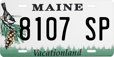 ME license plate 8107SP
