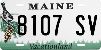 ME license plate 8107SV
