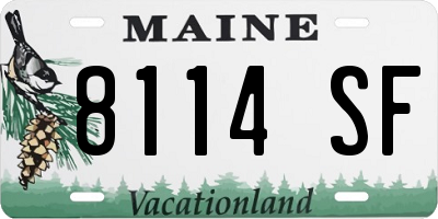 ME license plate 8114SF