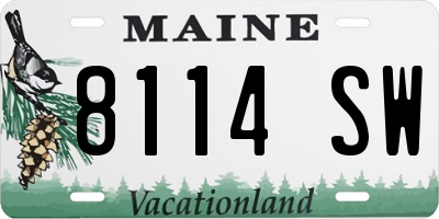 ME license plate 8114SW