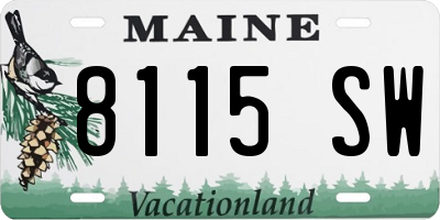ME license plate 8115SW