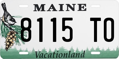 ME license plate 8115TO