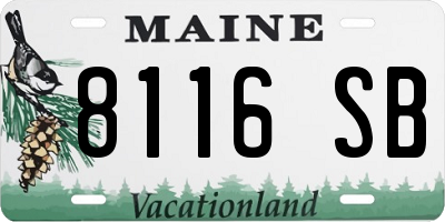 ME license plate 8116SB