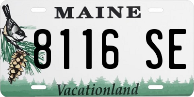 ME license plate 8116SE