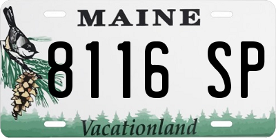 ME license plate 8116SP