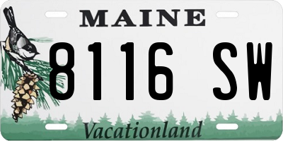 ME license plate 8116SW