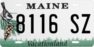 ME license plate 8116SZ