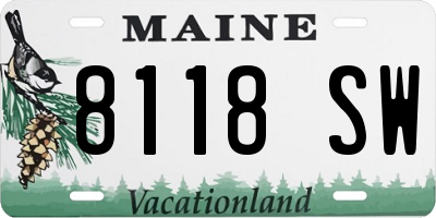 ME license plate 8118SW