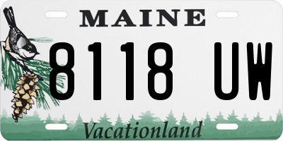 ME license plate 8118UW