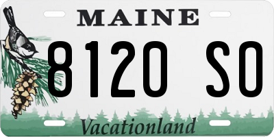 ME license plate 8120SO