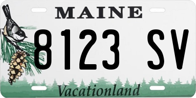 ME license plate 8123SV