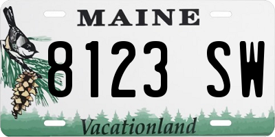 ME license plate 8123SW