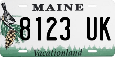 ME license plate 8123UK