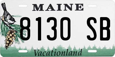 ME license plate 8130SB