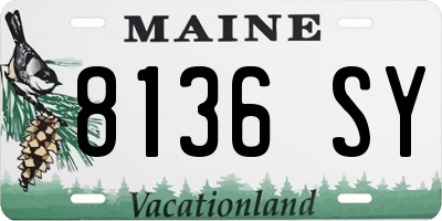 ME license plate 8136SY
