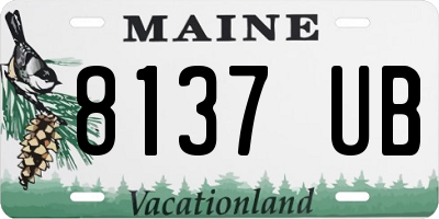ME license plate 8137UB