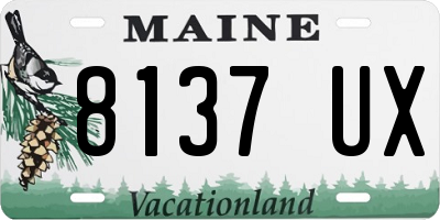 ME license plate 8137UX