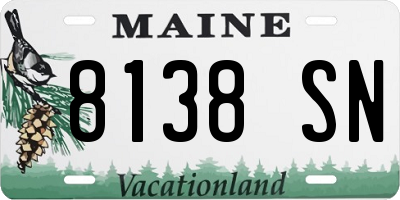 ME license plate 8138SN