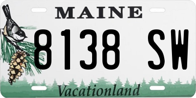 ME license plate 8138SW