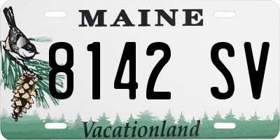 ME license plate 8142SV