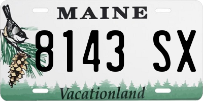 ME license plate 8143SX