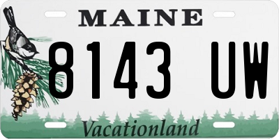 ME license plate 8143UW