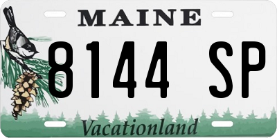 ME license plate 8144SP