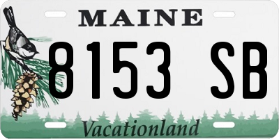 ME license plate 8153SB