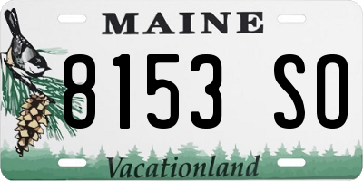 ME license plate 8153SO