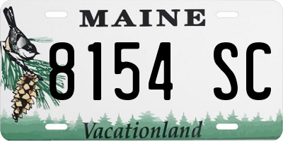 ME license plate 8154SC