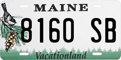 ME license plate 8160SB