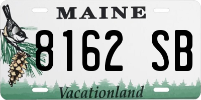 ME license plate 8162SB