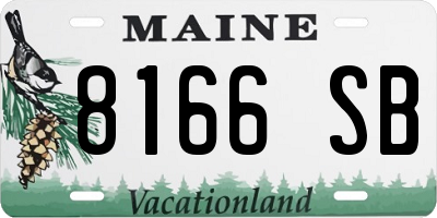 ME license plate 8166SB