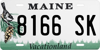 ME license plate 8166SK