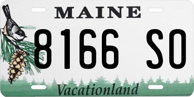 ME license plate 8166SO