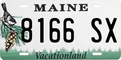 ME license plate 8166SX