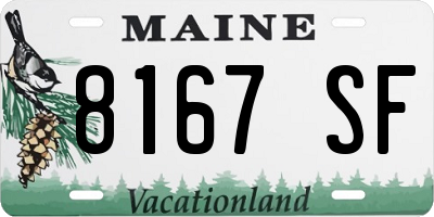 ME license plate 8167SF
