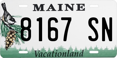 ME license plate 8167SN