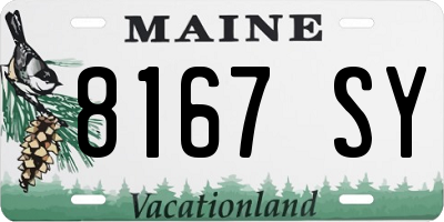 ME license plate 8167SY