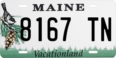 ME license plate 8167TN