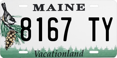 ME license plate 8167TY
