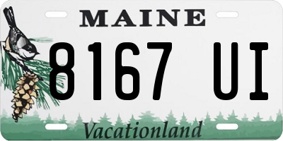 ME license plate 8167UI