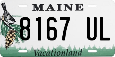 ME license plate 8167UL