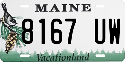 ME license plate 8167UW