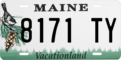 ME license plate 8171TY
