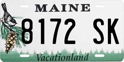 ME license plate 8172SK