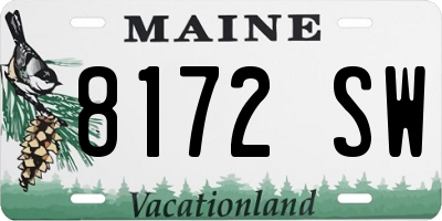 ME license plate 8172SW