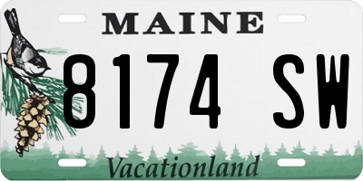 ME license plate 8174SW