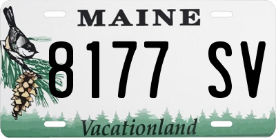 ME license plate 8177SV