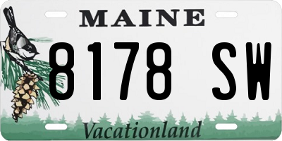 ME license plate 8178SW